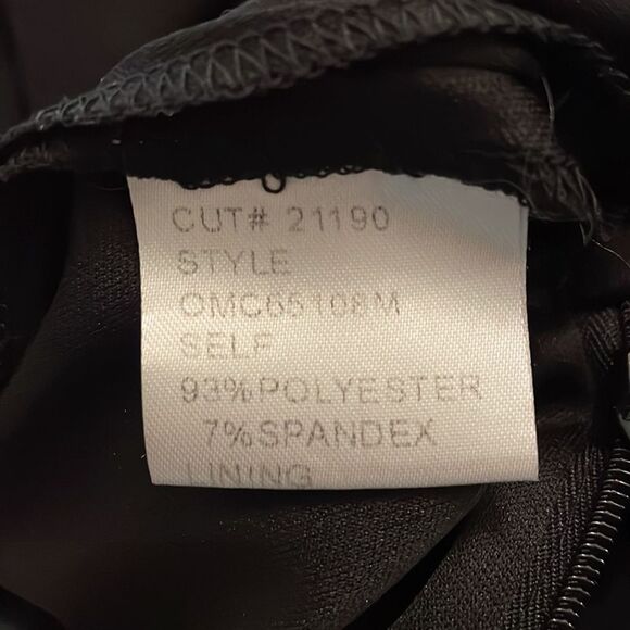 Tadashi Black Twist  Knot Cocktail Dress Womens Medium Lined V-Neck Ruching - Picture 7 of 13